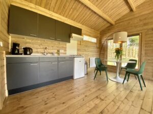 Keuken vakantiehuisje op de veluwe natuur